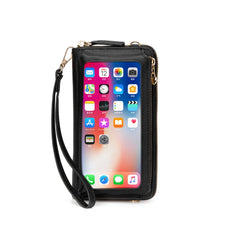 Women Touch Screen Wristlet Handbag, RFID Protection Small Wallet Purse