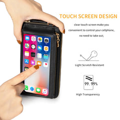 Women Touch Screen Wristlet Handbag RFID Protection Small Wallet Purse