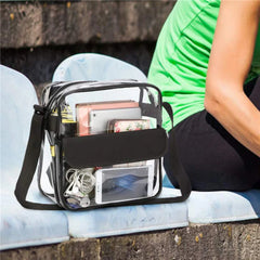 Women Transparent Shoulder Sling Bag Travel Shopping Gym Beach Storage Bag