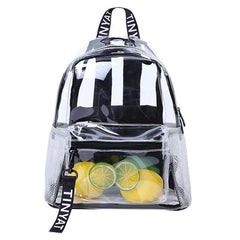 Women Clear PVC Backpack Travel School Bookbag Teen Girls