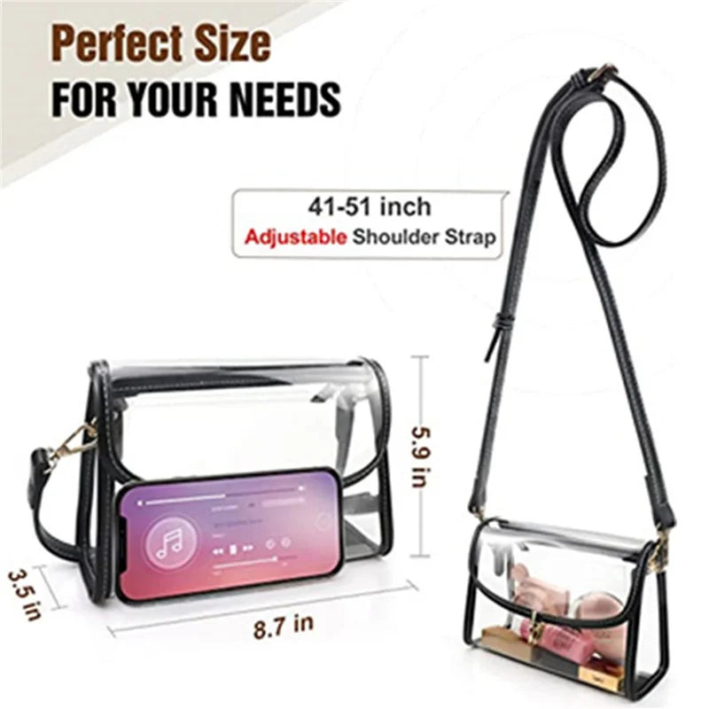 Clear PVC Shoulder Bag, Large Capacity Crossbody Bag