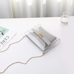 Women Transparent Shoulder Bags Chain PVC Clear Bag Satchel Bag Crossbody Bags