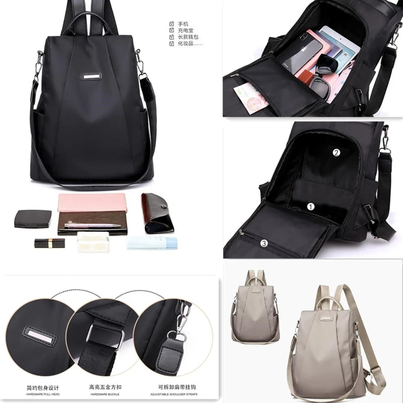 Anti-Theft Women's Travel Backpack Oxford Cloth