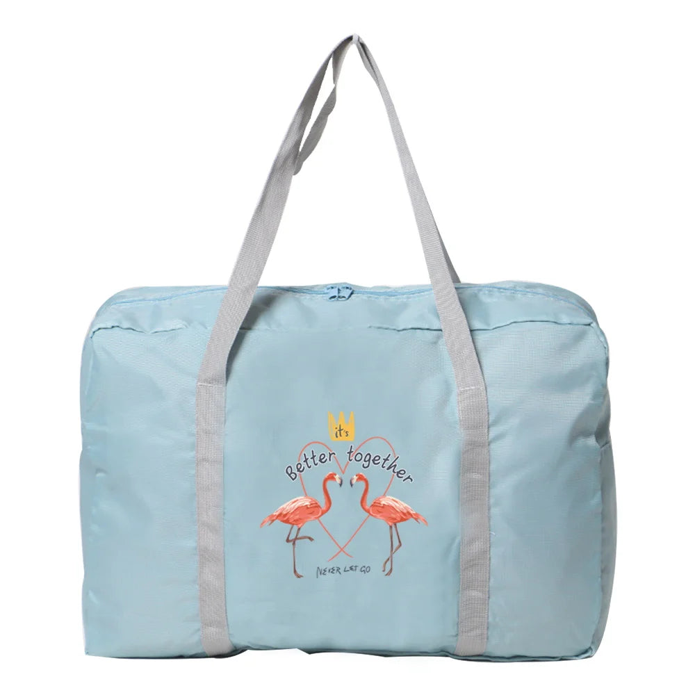 Flamingo Print Travel Bag Handbag Zipper Organizer Camping Toiletries Storage