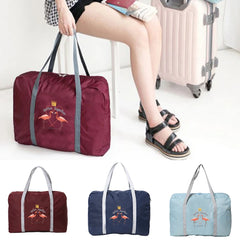 Flamingo Print Travel Bag Handbag Zipper Organizer Camping Toiletries Storage