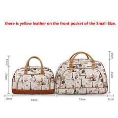 Women PU Leather Travel Bag Waterproof Print Duffle Bag