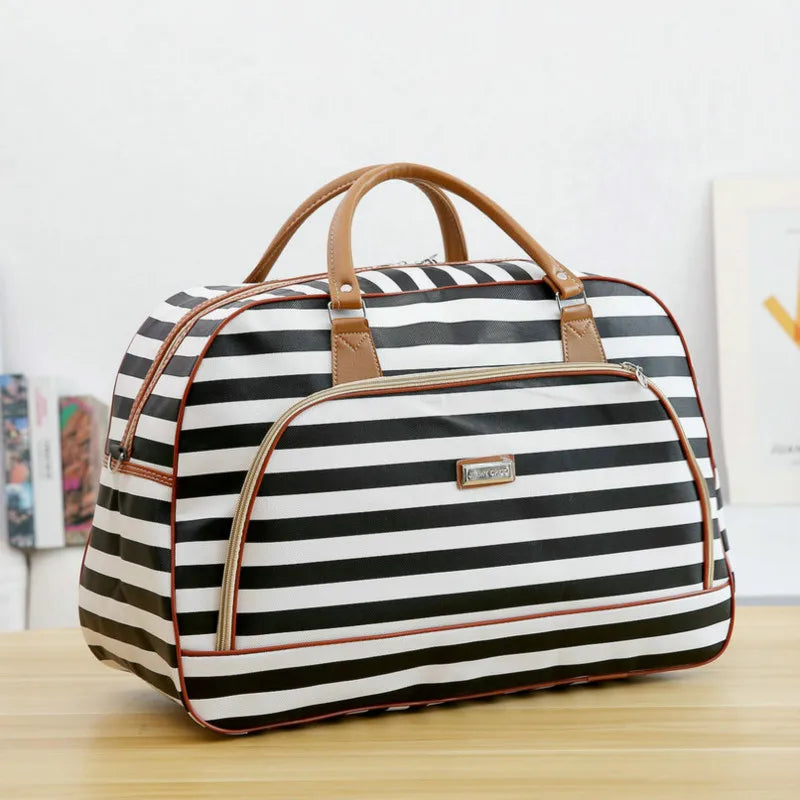 Women PU Leather Travel Bag Waterproof Print Duffle Bag