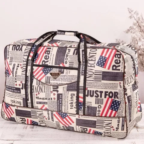 Women Floral Print Duffel Bag Waterproof Weekend Luggage Portable Handbag