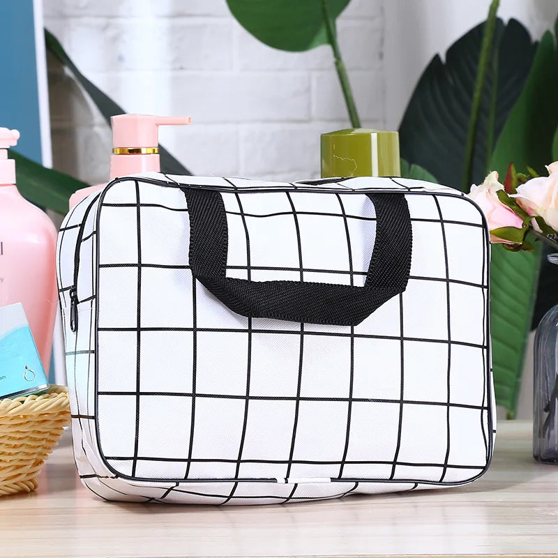 Grey Large Tote Makeup Bag for Women Travel