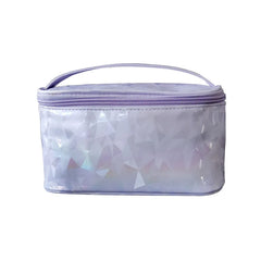 Women Travel Cosmetic Bag Organizer Diamond Lattice Zipper Storage Makeup Case