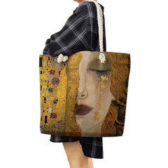 Women High Capacity Tote Pattern Shoulder Bag Abstract Oil Painting Handbag