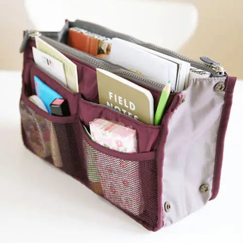 Women Travel Insert Handbag Organizer Purse Large Liner Cosmetic Storage