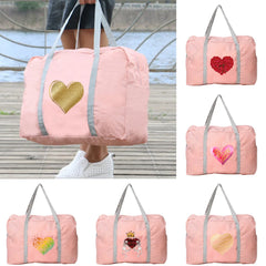 Women Travel Organizer Bag Love Series Print Zipper Handbag
