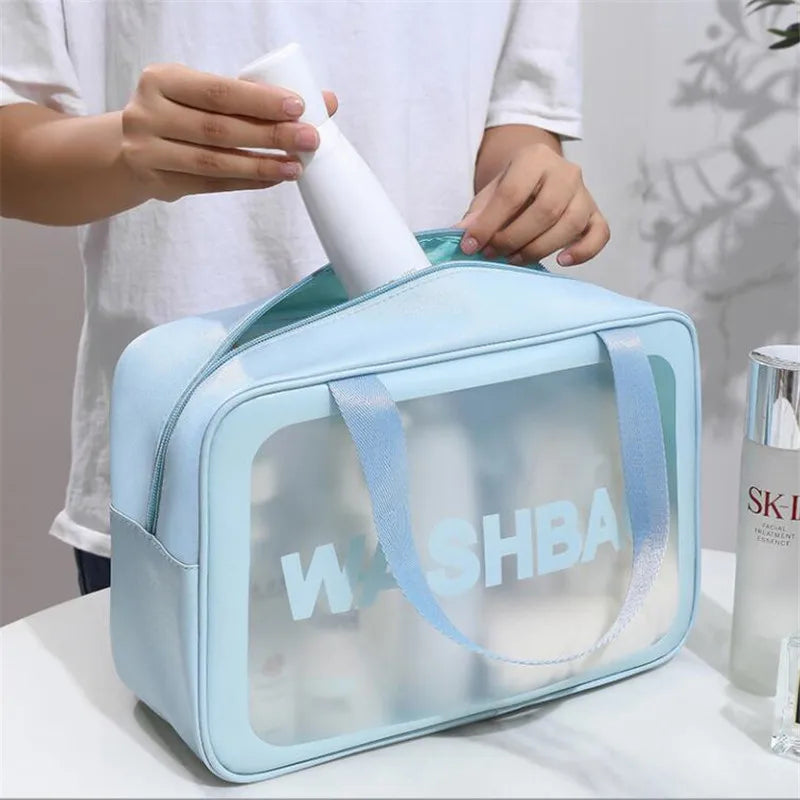 Women Travel Portable PU Cosmetic Bag Large Capacity Waterproof