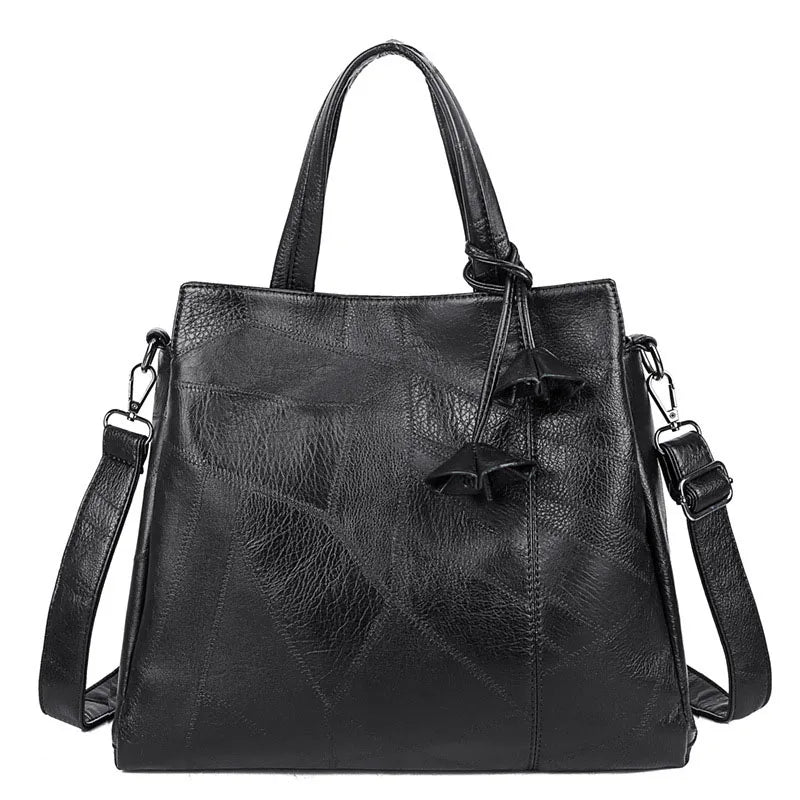 Women Tassel Pendant PU Leather Handbags Casual High-Capacity Shoulder Bags