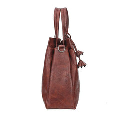 Women Tassel Pendant PU Leather Handbags Casual High-Capacity Shoulder Bags