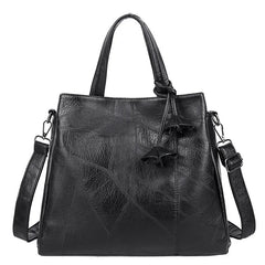Women Tassel Pendant PU Leather Handbags Casual High-Capacity Shoulder Bags