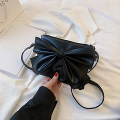 Women Underarm Bag Soft PU Leather Bow Ladies Handbags