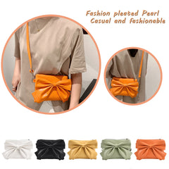 Women Underarm Bag Soft PU Leather Bow Ladies Handbags