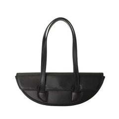 Women Underarm Bag Retro Solid Ladies Half Moon Handbags
