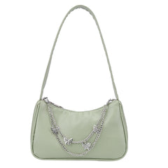 Women Underarm Bags Leather Hobos Clutch Purse Chain Zipper Closure Tote