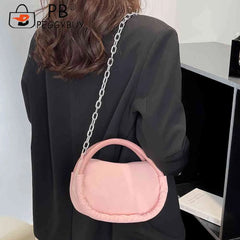 Women Underarm Bags Solid Oxford Cloth Ladies Hand Bags Casual Chain