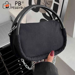 Women Underarm Bags Solid Oxford Cloth Ladies Hand Bags Casual Chain
