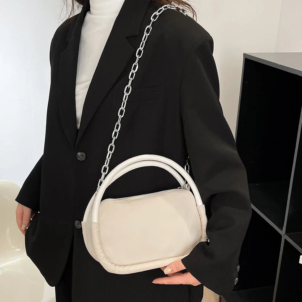 Women Underarm Bags Solid Oxford Cloth Chain Crossbody Shoulder Bag
