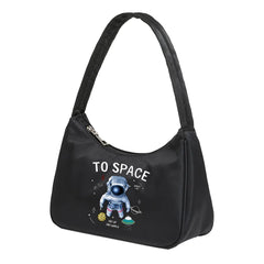 Women Underarm Shoulder Bags Harajuku Astronaut Print Pouch Totes Handbag