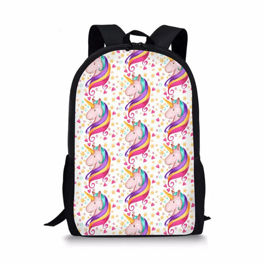 Women Unicorn Printed School Bags For Teenage Girls Shoulder Bags