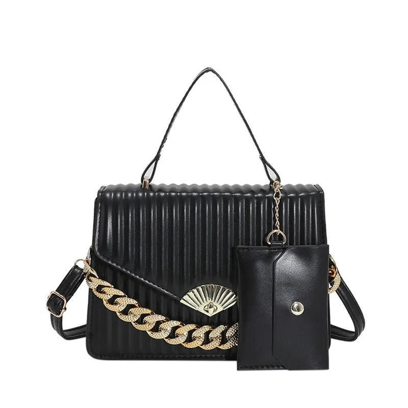 Vintage Shoulder Crossbody Bag Chain PU Leather Handbags
