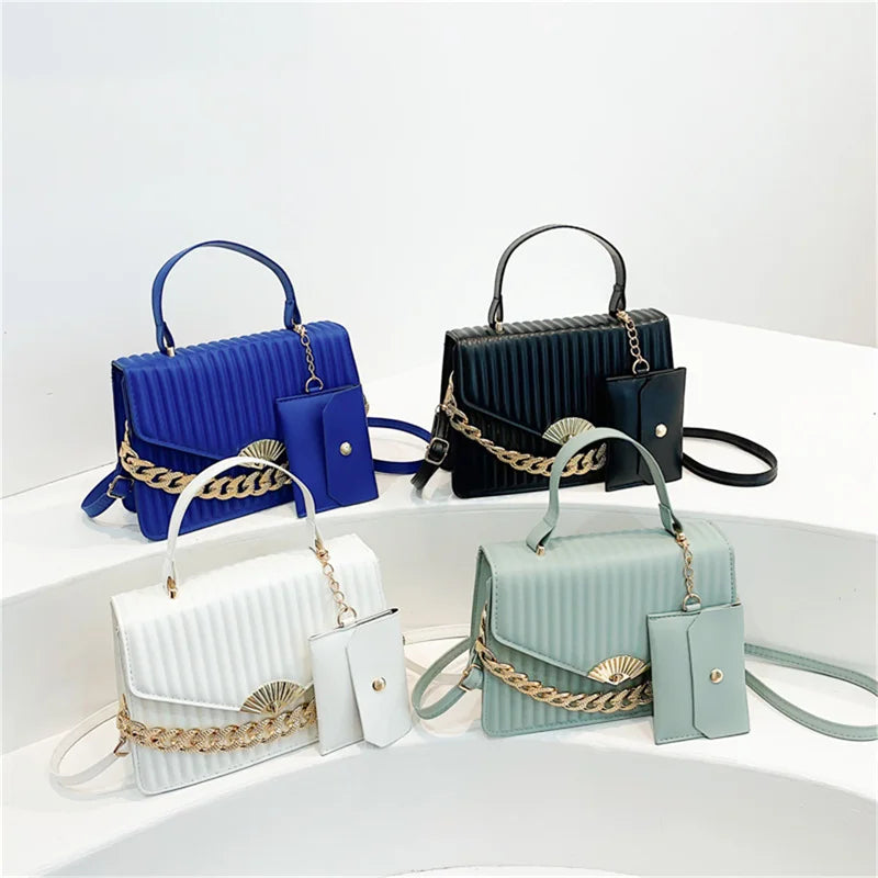 Vintage Shoulder Crossbody Bag Chain PU Leather Handbags
