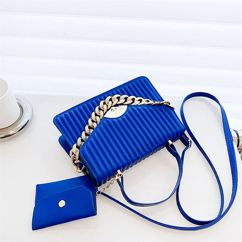 Vintage Shoulder Crossbody Bag Chain PU Leather Handbags