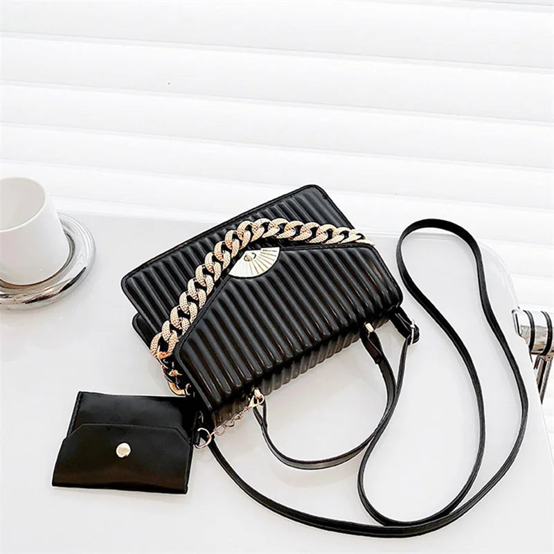 Vintage Shoulder Crossbody Bag Chain PU Leather Handbags