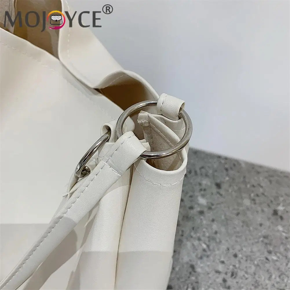 Vintage Solid Leather Shoulder Shopping Bag