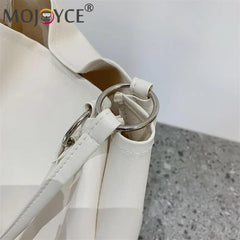 Vintage Solid Leather Shoulder Shopping Bag