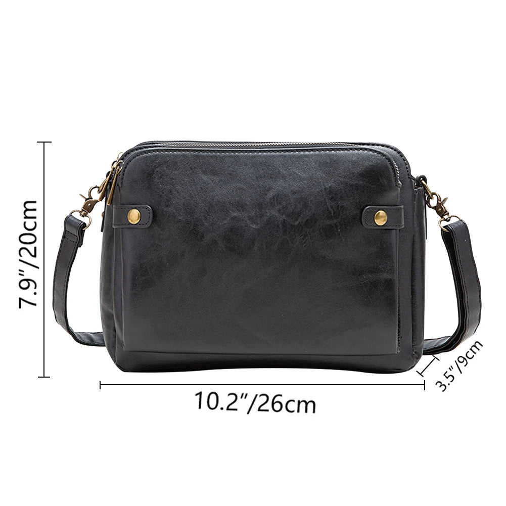 Vintage Leather Crossbody Bag Shoulder Handbags Travel Tote Shopping