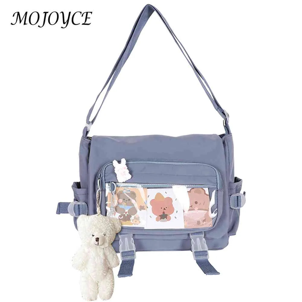 Vintage Crossbody Bag with Badge Pendant for Women