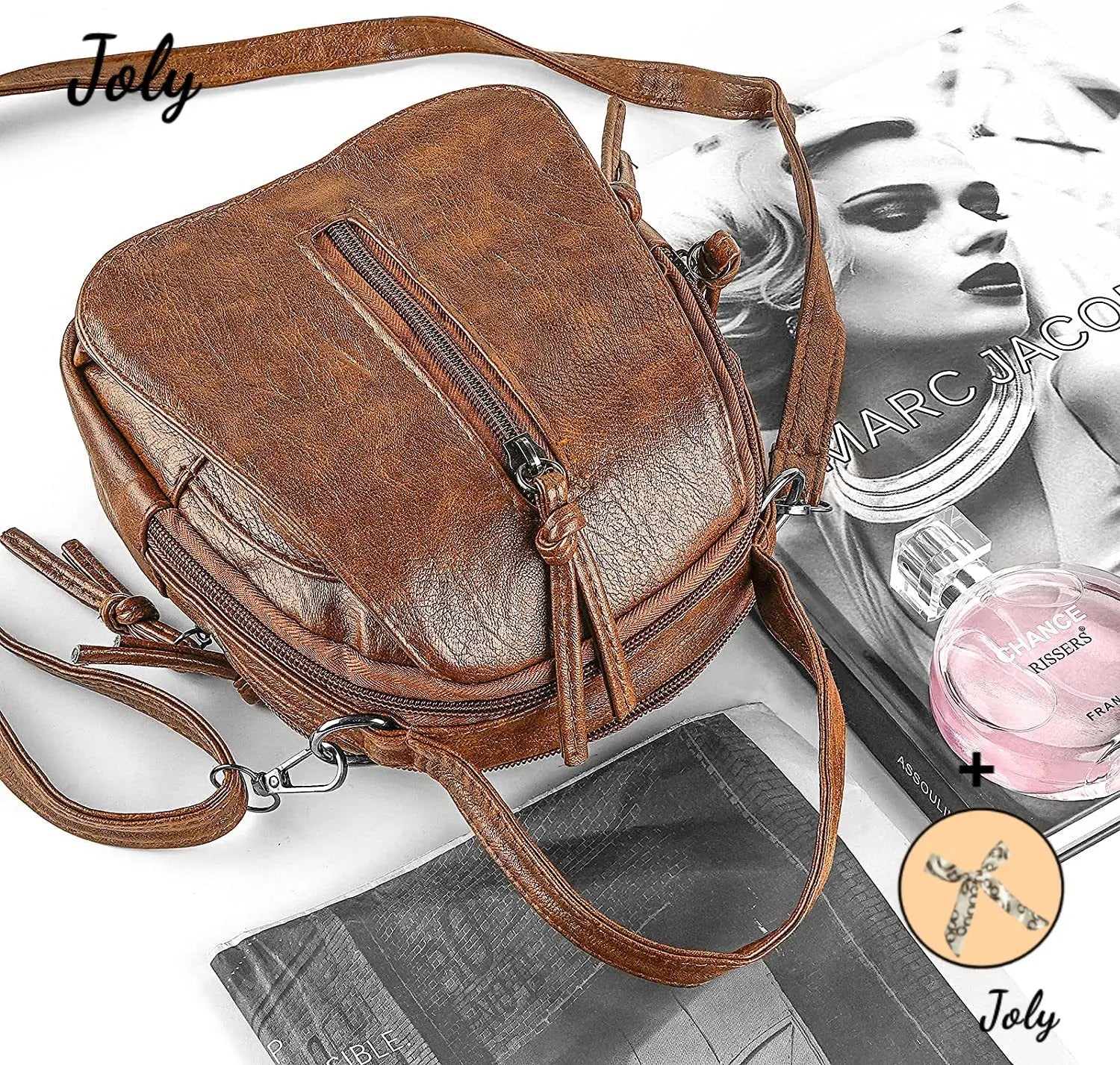 Vintage Crossbody Phone Bag for Women, Small Faux Leather Shoulder Handbag