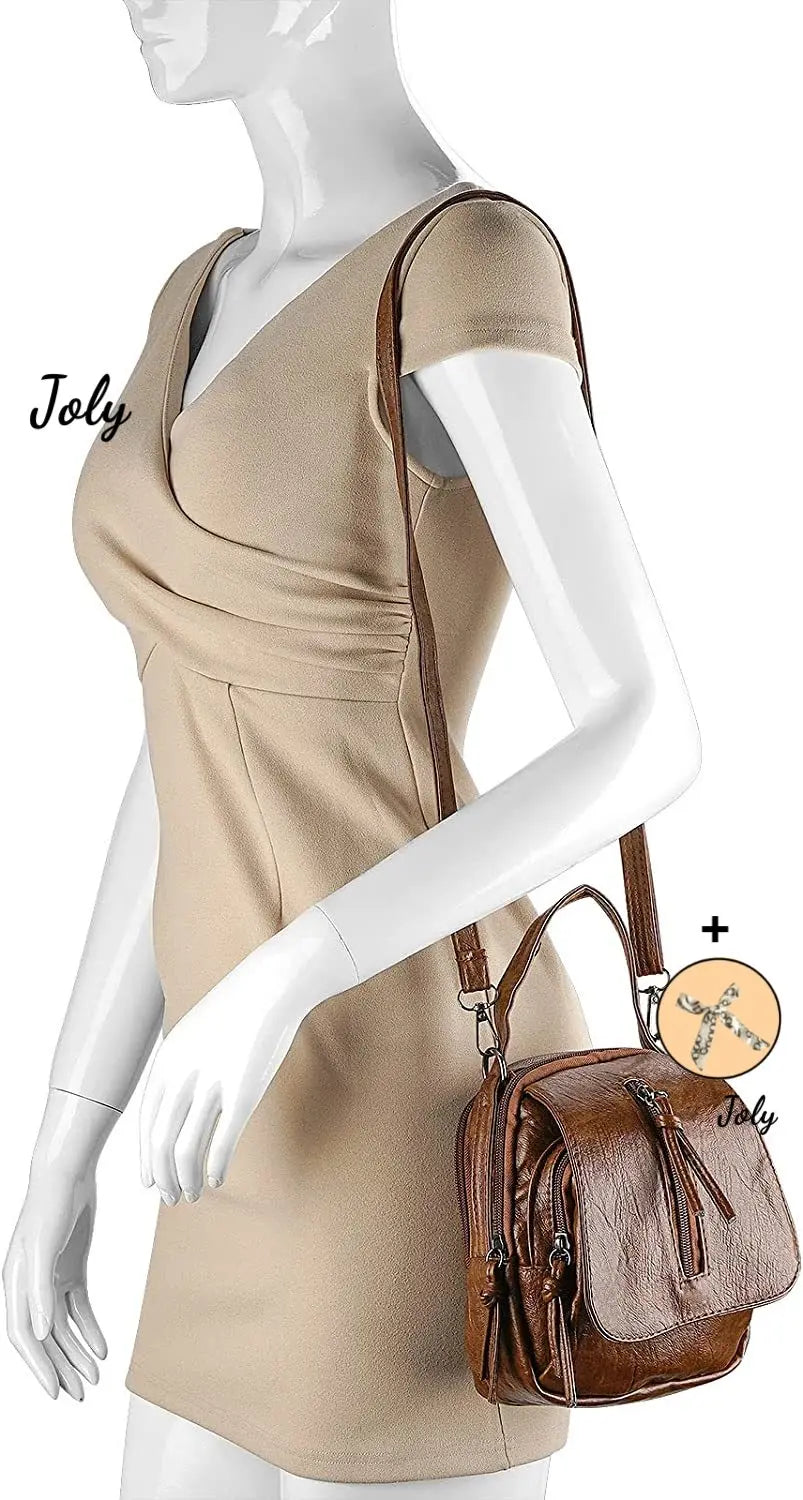 Vintage Crossbody Phone Bag for Women, Small Faux Leather Shoulder Handbag