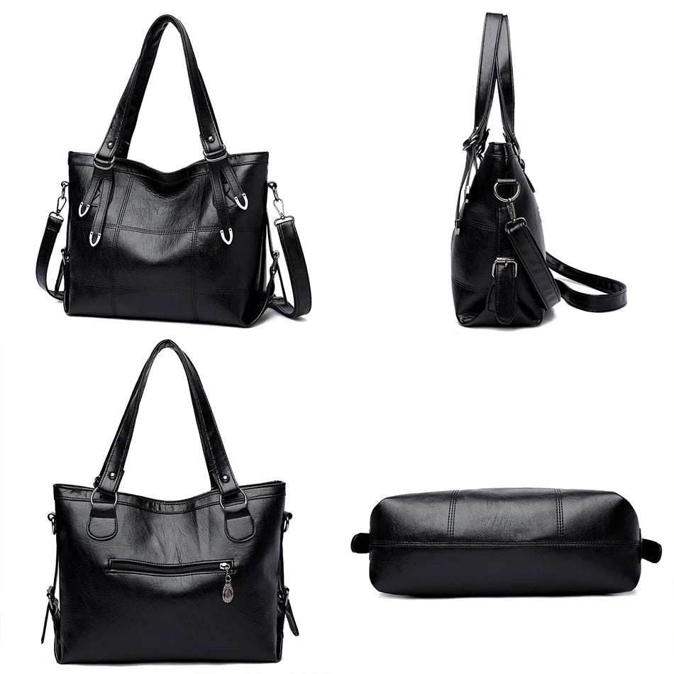 Vintage Shoulder Bag Large Capacity Tote Top-handle Purse for Women