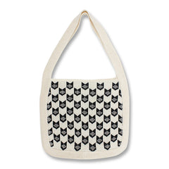 Vintage Plaid Geometric Slouchy Side Bag Soft Knitted Casual Shopping Bag
