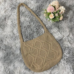 Vintage Knitting Shoulder Bag Crochet Large Capacity Lightweight Tote Crossbody