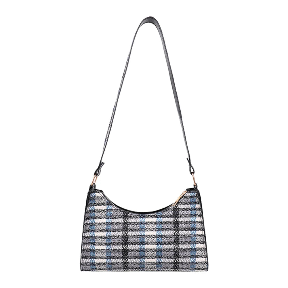 Vintage Lattice Pattern Shoulder Bag Cotton Handbag Ladies Casual Tote