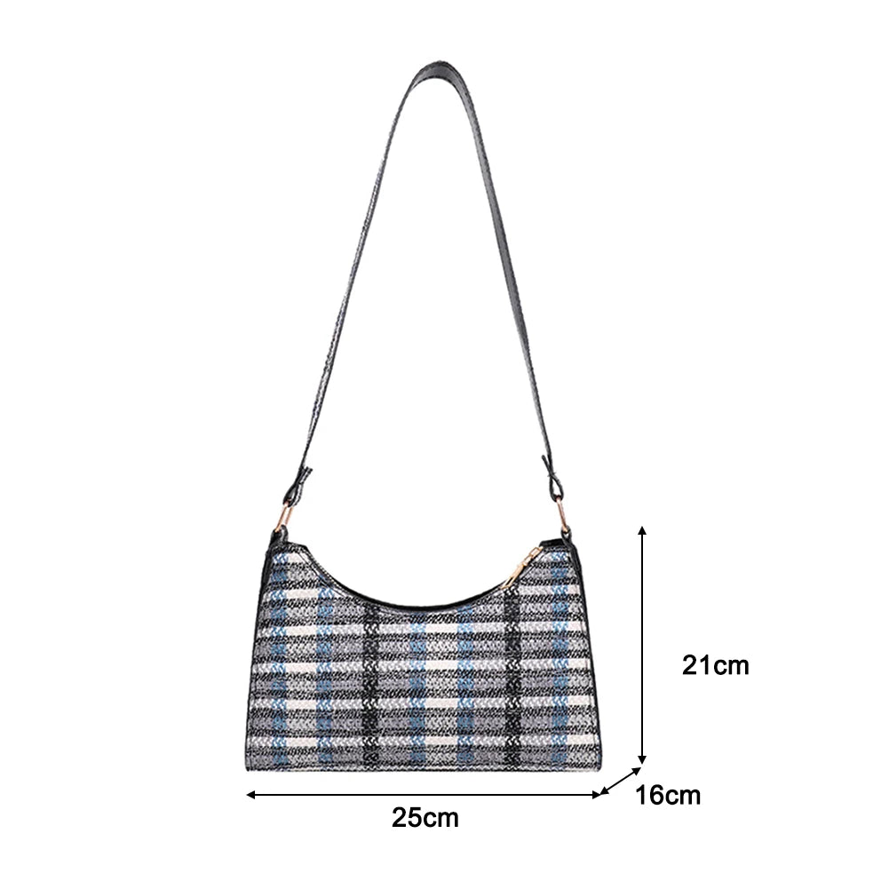 Vintage Lattice Pattern Shoulder Bag Cotton Handbag Ladies Casual Tote