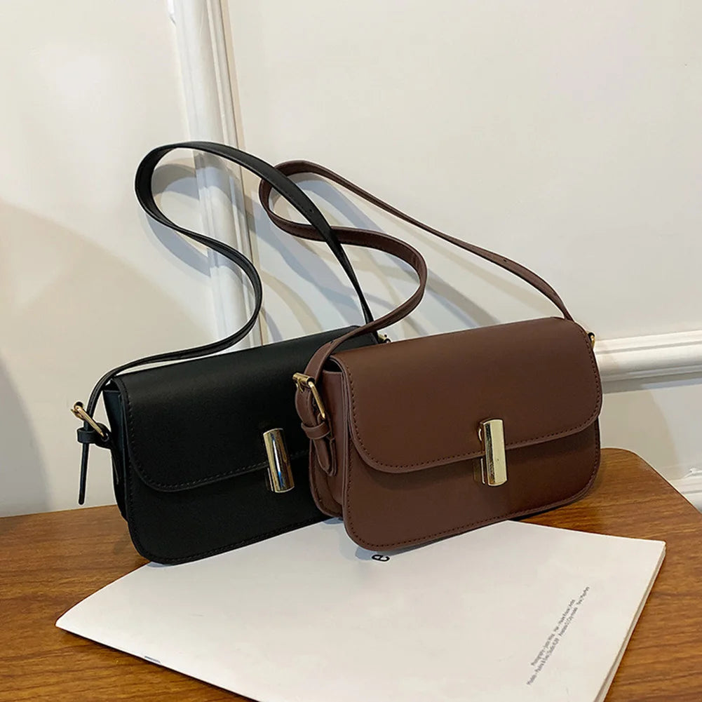 Vintage Leather Shoulder Bag Casual Crossbody Bags