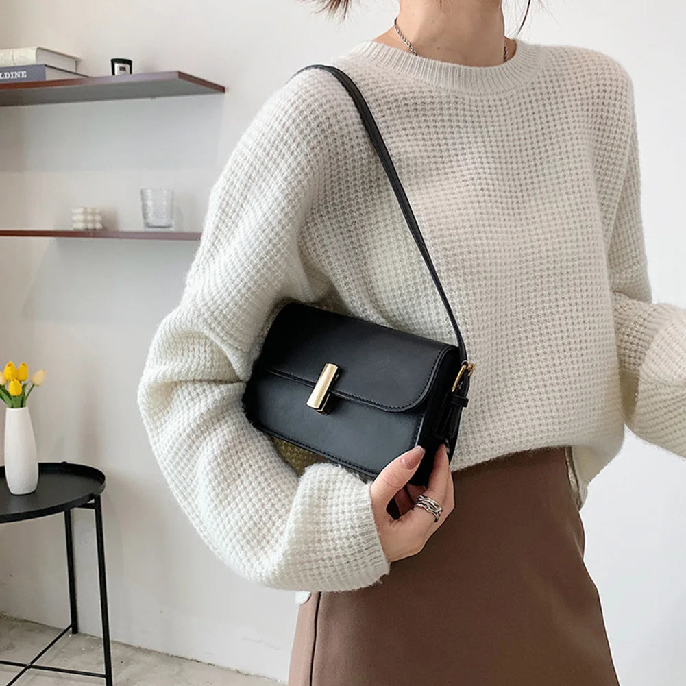 Vintage Leather Shoulder Bag Casual Crossbody Bags
