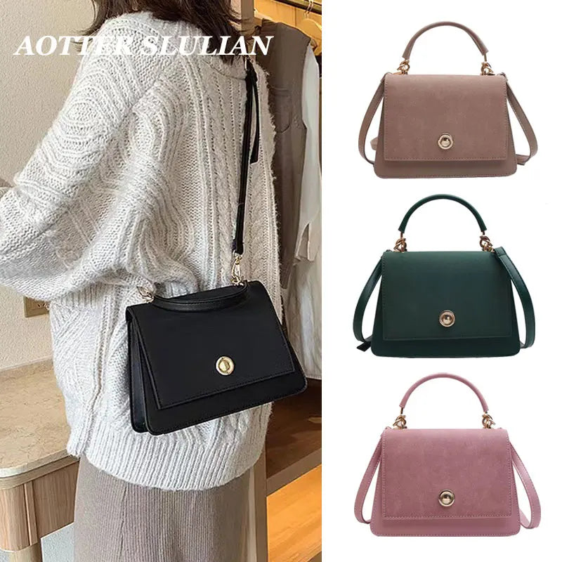 Vintage Matte Cross-body Bags for Women, Leather Shoulder Bags for Party