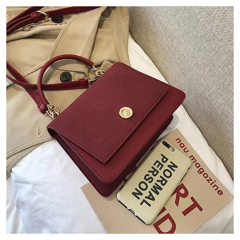 Vintage Matte Cross-body Bags for Women, Leather Shoulder Bags for Party