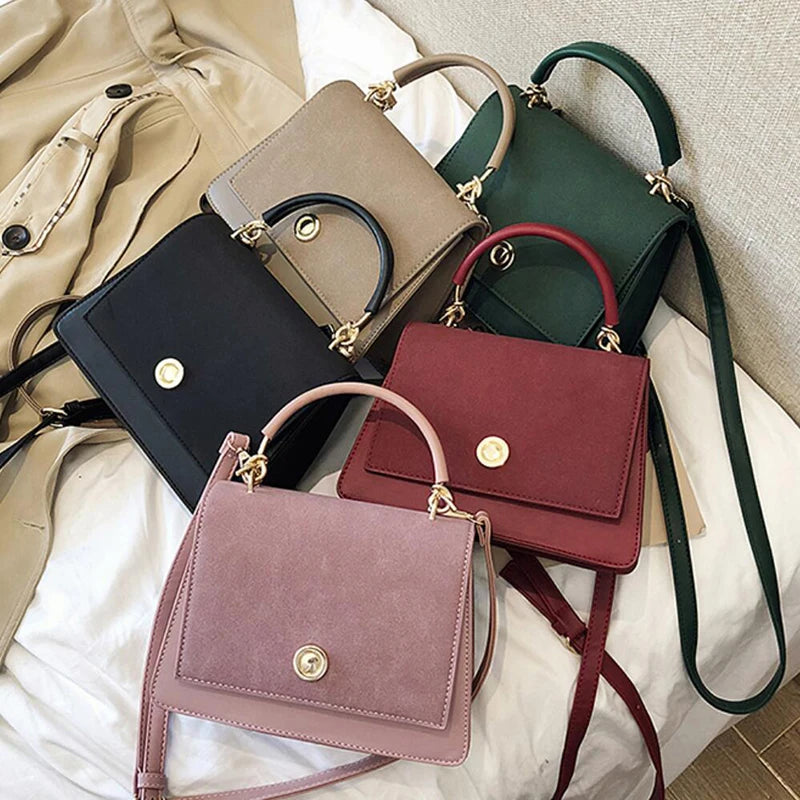 Vintage Matte Cross-body Bags for Women, Leather Shoulder Bags for Party